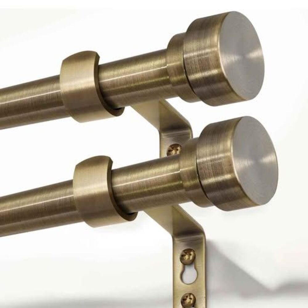 2 Pack Bronze Curtain Rods for Windows 66 to 120 Inches Adjustable Length Heavy